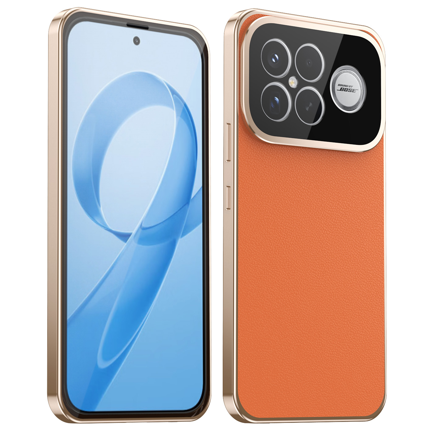 For Xiaomi Poco F8 Ultra / Redmi K90 Pro Max 5G Case Magnetic Frame Front Tempered Glass Leather PC Back Phone Cover - Orange