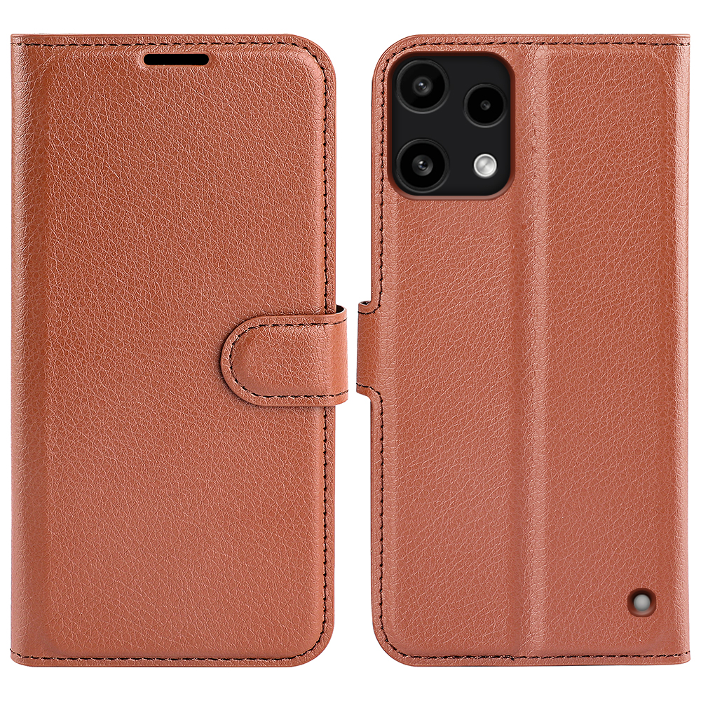 For Nothing Phone (3a) Lite 5G Case Wallet Stand Litchi Texture Shockproof Leather Phone Cover - Brown