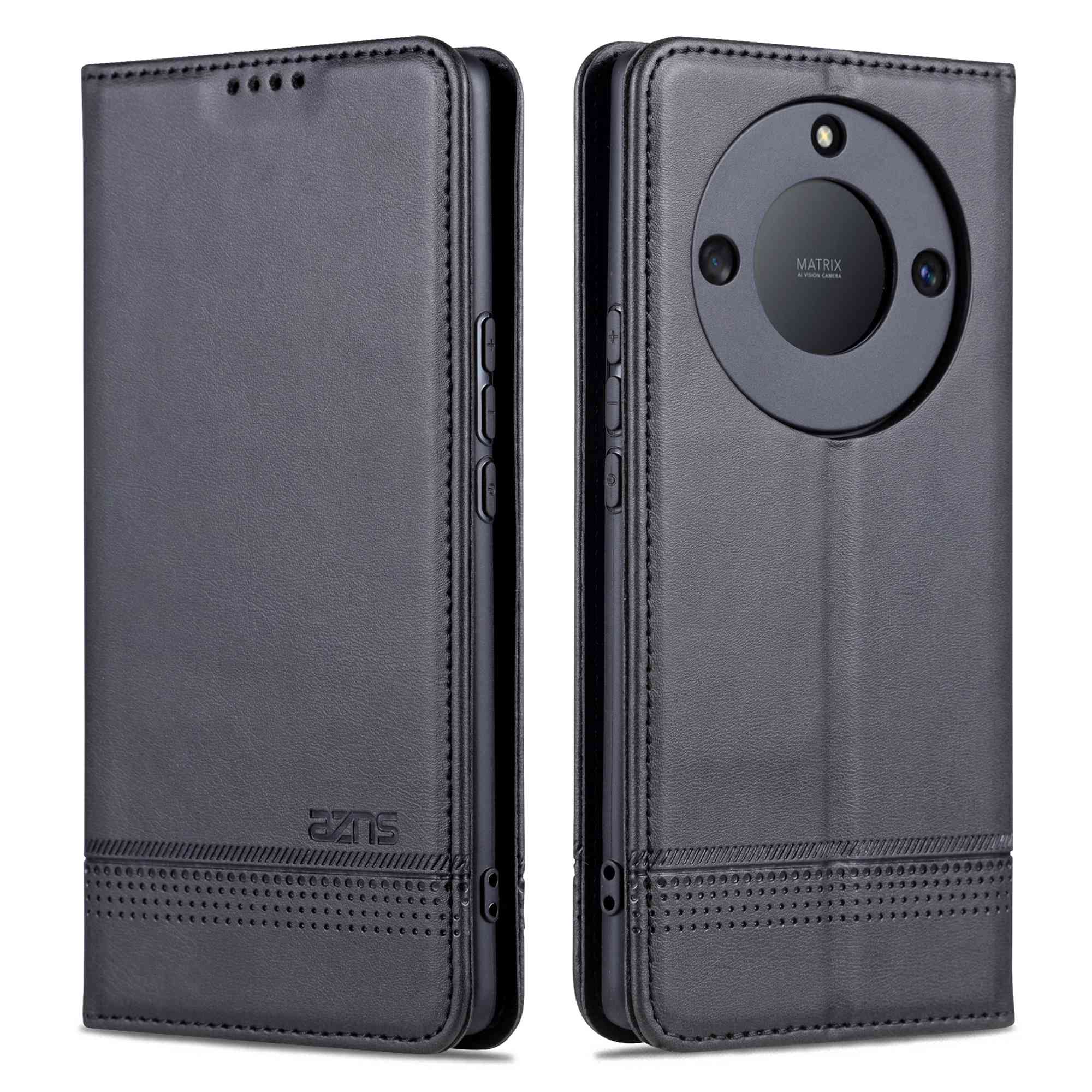 

AZNS Für Ehren X40 5G Kuhlattenstruktur Phone Hülle PU Leder Magnetische Automatische Absorten Von Folio Flip Wallet Wallet - Schwarz, Honor X40 5G