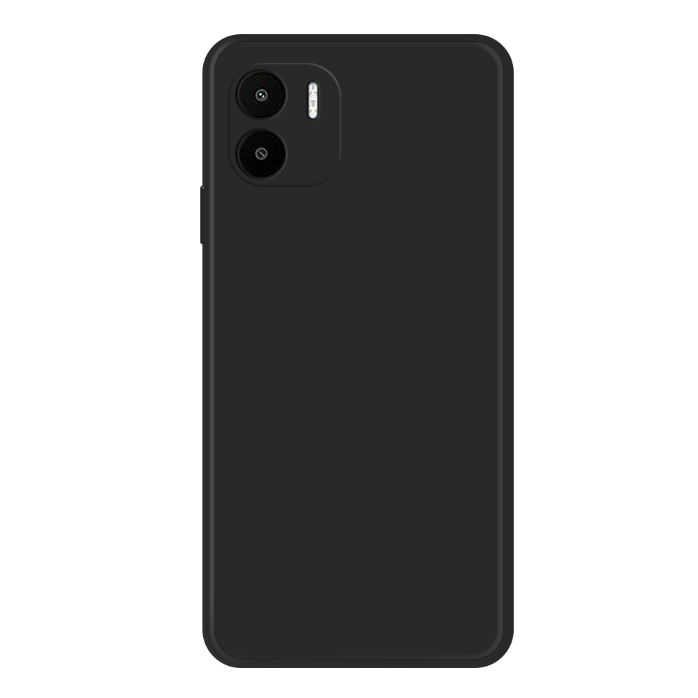 

Gummiziertes TPU -gehäuse Für Xiaomi Redmi A1 4G, Mikrofaserfutterkonstruktion Gerade Kantenmobile Schutzabdeckung - Schwarz, Xiaomi Redmi A2 4G