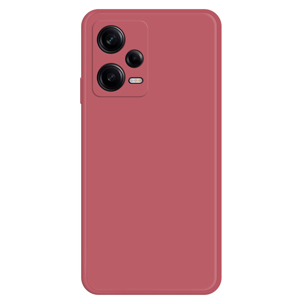 

Für Xiaomi Redmi Note 12 Pro 5G Gerade Rand Gummiziert TPU Phone Case Bump Proof Mikrofaserfutterschutzschutzschutzabdeckung - Rot, Xiaomi Redmi Note 12 Pro 5G