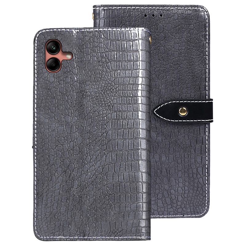 

Idewei Magnetic Grotective Flip Cover Для Samsung Galaxy A04 4G (164,4 x 76,3 x 9,1 Мм), Крокодиловая Текстура PU - Серый, Galaxy A04 4G (164.4 x 76.3 x 9.1 mm)