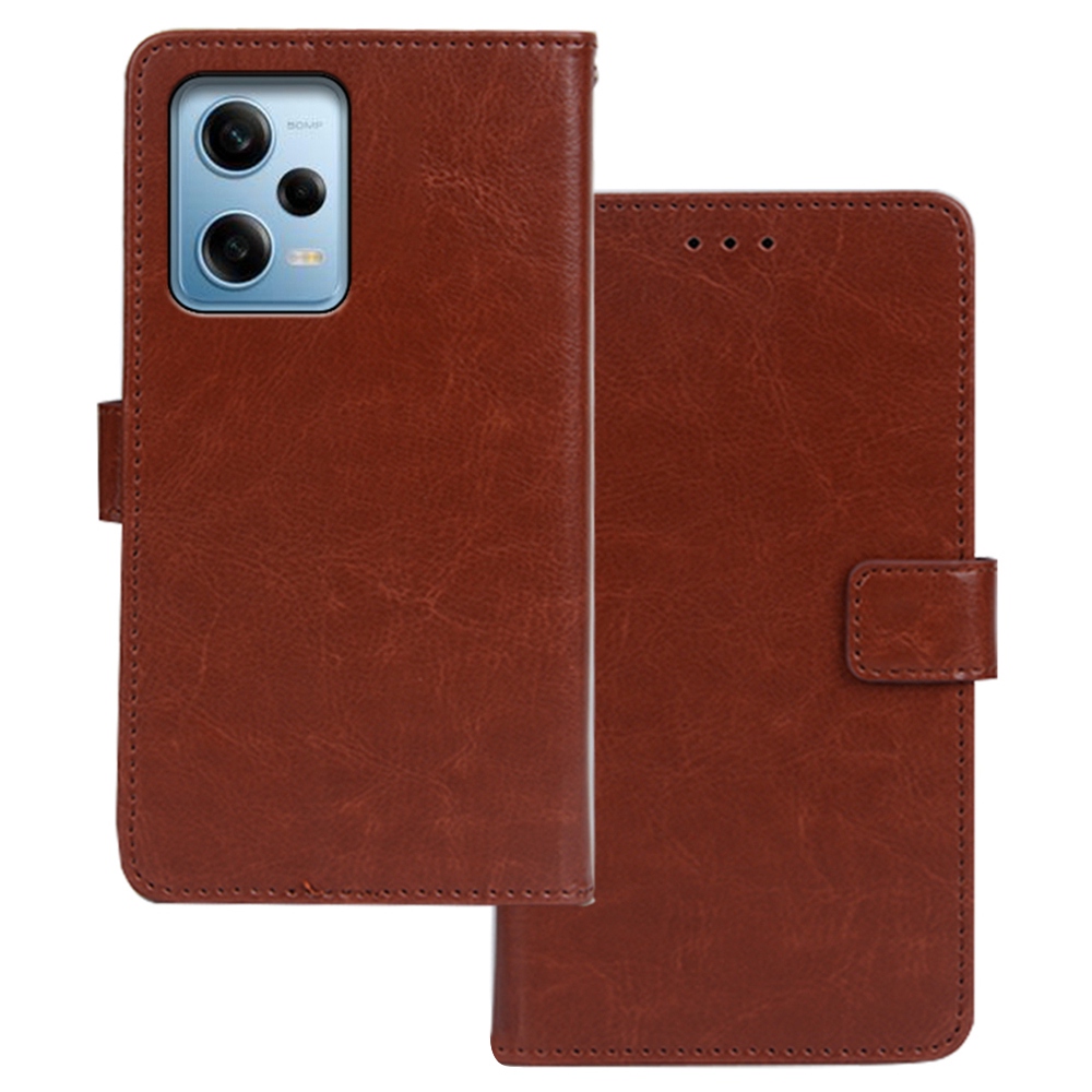 

Idewei Für Xiaomi Redmi Note 12 Pro 5g / Hinweis 12 Pro Speed ​​5g / Poco X5 Pro 5G Full Protection Crazy Horse Texture Telefon Hülle Wallet Stand PU Leder -smartphone -abdeckung - Braun, Xiaomi Redmi Note 12 Pro 5G