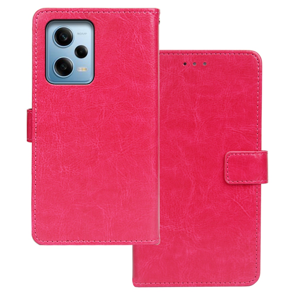 

Idewei Für Xiaomi Redmi Note 12 Pro 5g / Hinweis 12 Pro Speed ​​5g / Poco X5 Pro 5G Full Protection Crazy Horse Texture Telefon Hülle Wallet Stand PU Leder -smartphone -abdeckung - Rose, Xiaomi Redmi Note 12 Pro 5G