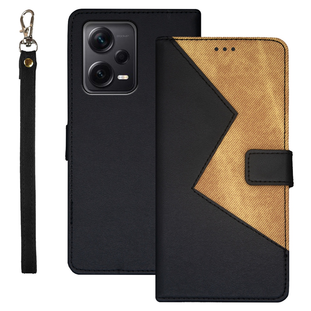 

Idewei Für Xiaomi Redmi Anmerkung 12 Pro+ 5G Farbspleiß PU Lederkarten -schlitze Deckständer Magnetische Schließe Flip Phone Hülle - Schwarz, Xiaomi Redmi Note 12 Pro+ 5G