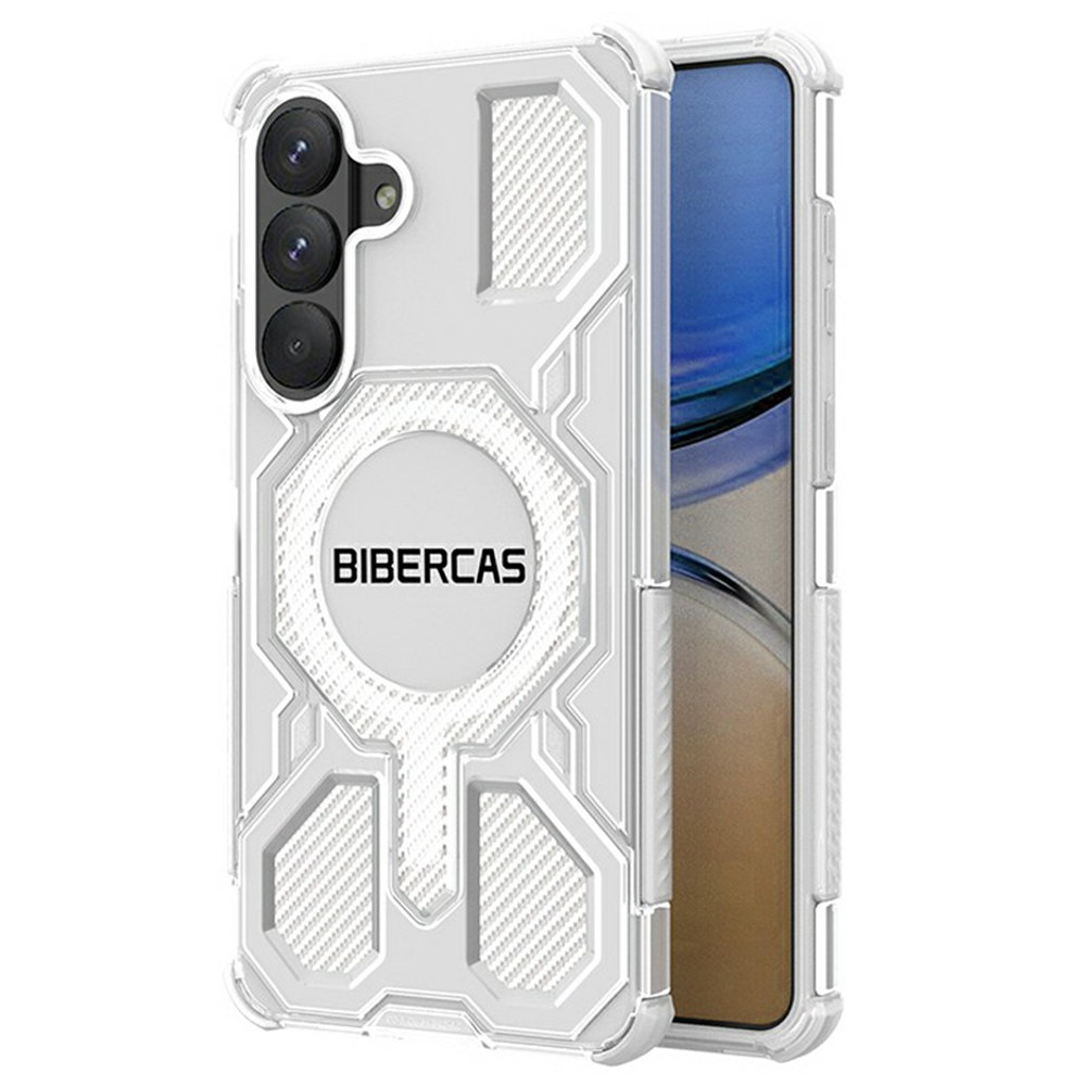 BIBERCAS J-16 Transparent Series For Samsung Galaxy S26+ Magnetic Case TPU + PC Phone Cover - Transparent