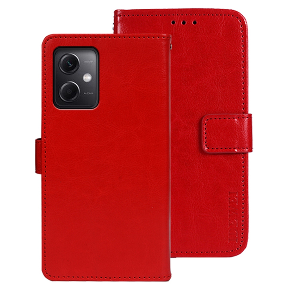 

Idewei Für Xiaomi Redmi Note 12 5G Crazy Horse Textur PU Leder Telefon Schutzhülle Drop-sof Flip Ständer Brieftasche Abdeckung - Rot, Xiaomi Redmi Note 12 5G (China)