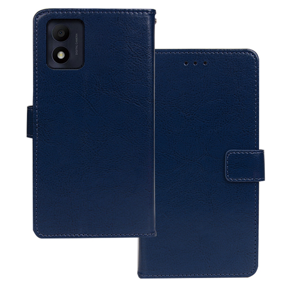 

Idewei Für Alcatel 1B (2022) Crazy Horse Texture Phone Hülle Anti-fall-brieftasche PU Leder-smartphone-abdeckung - Blau, Alcatel 1B (2022)