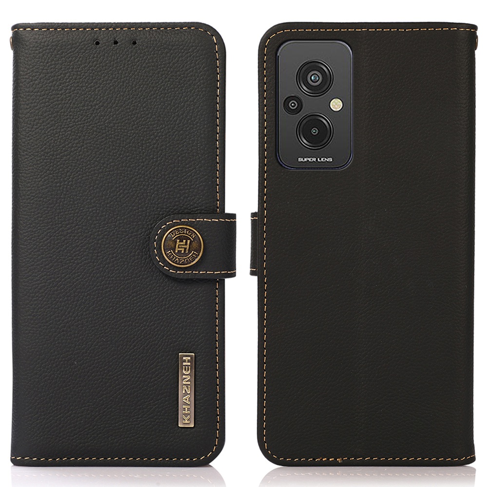 

Khazneh Für Xiaomi Redmi 11 Prime 4G RFID Blockieren Echter Lederflip -brieftaschenabdeckungsabdeckungsabdeckungsabdeckung Schockdes Telefon. - Schwarz, Xiaomi Redmi 11 Prime 4G