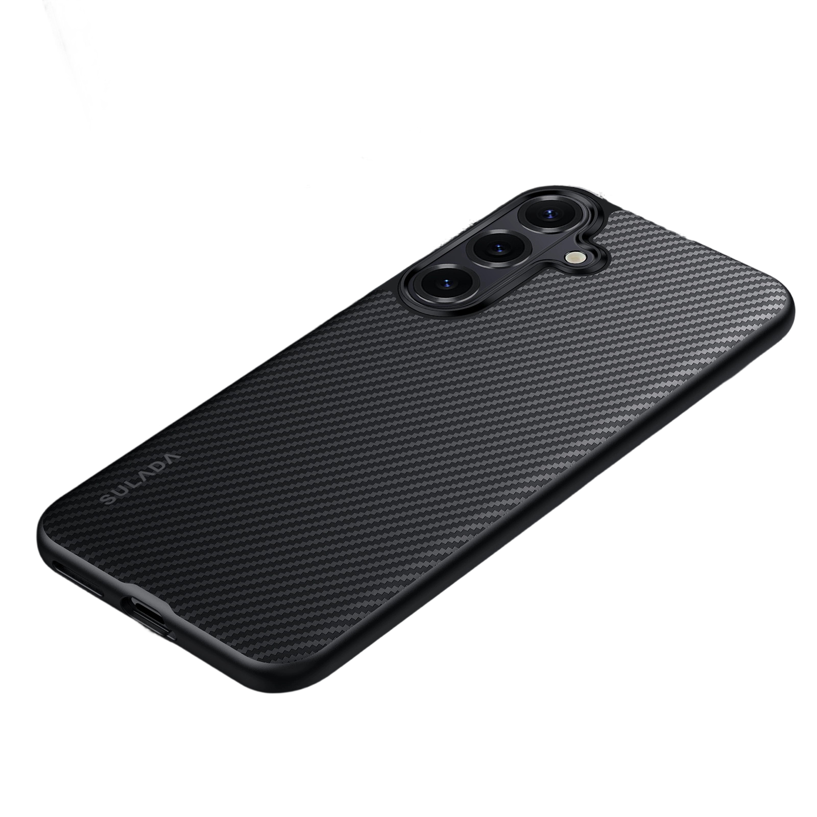 SULADA For Samsung Galaxy S26 Magnetic Case Metal Lens Frame PU+TPU Phone Cover - Black