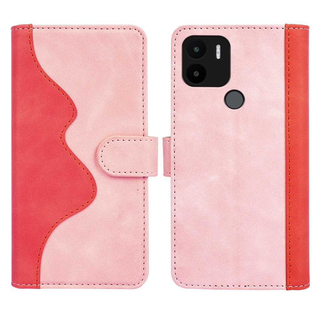 

Für Xiaomi Redmi A1+ 4G Farbspleißen Schockdes PU -lederabdeckungsabdeckungshülle Mit Ständer Brieftasche - Rosa, Xiaomi Redmi A1+ 4G