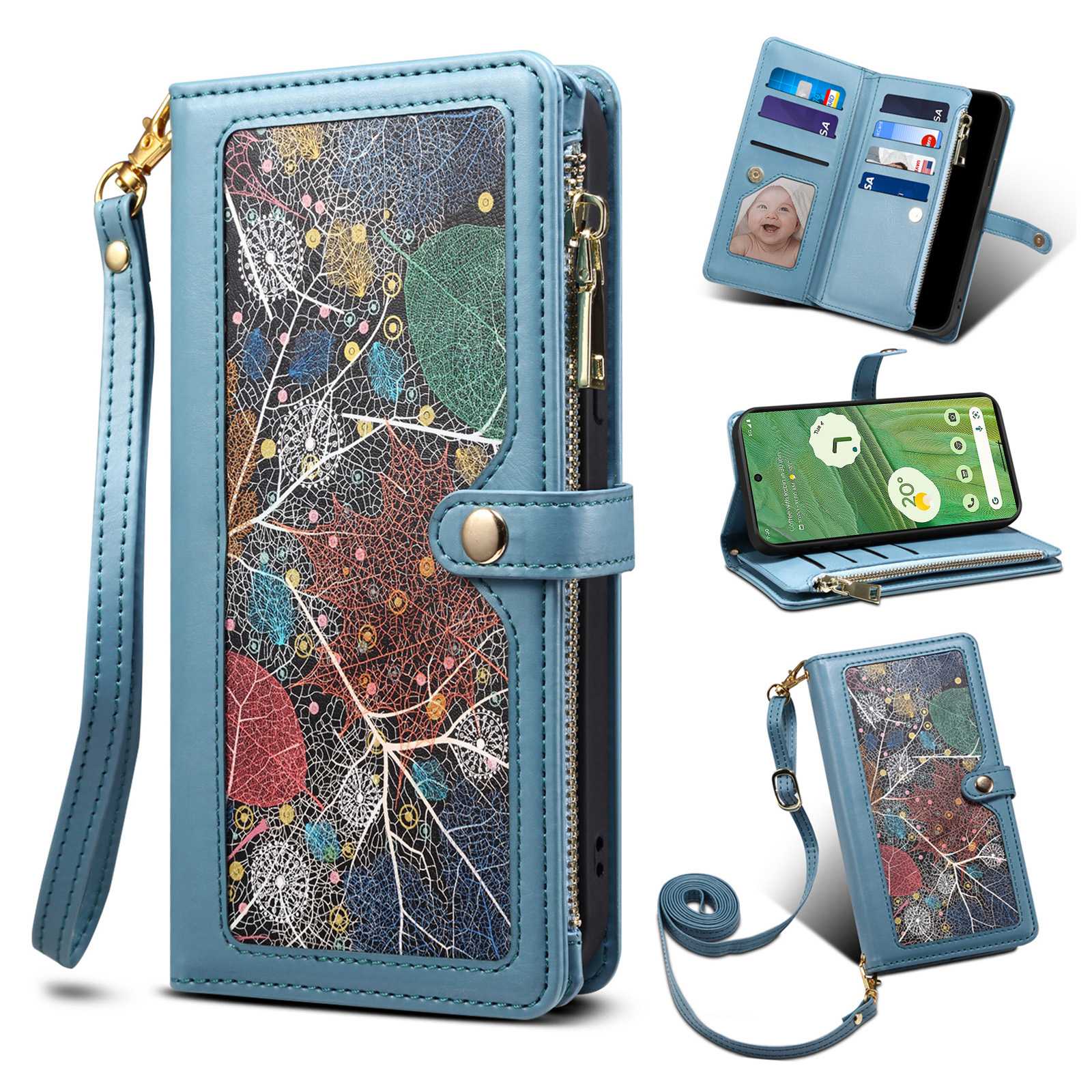 

Eseble Galaxy -serie Für Google Pixel 7 5G RFID Blockierstill - Blau, Google Pixel 7 5G