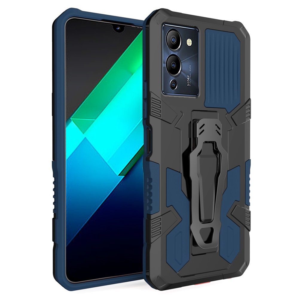 

Mechwarrior -projekt Für Infinix Note 12 G96 4G Schocksicherer Schutzhülle TPU + PC Hartes Panzerungs -telefonabdeckung Mit Einem Rückstand Von Back Clip - Blau, Infinix Note 12 G96 4G