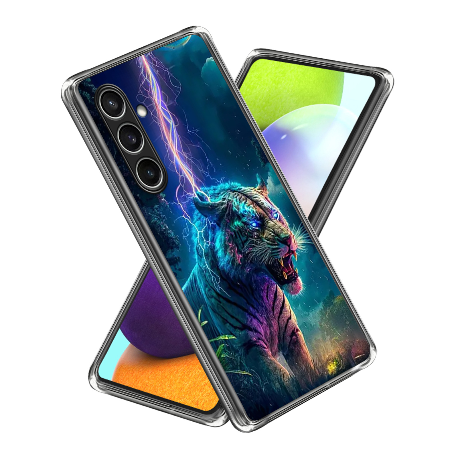 For Samsung Galaxy S26+ Case IMD Pattern Printed Shockproof TPU Phone Cover - Lightning Tiger