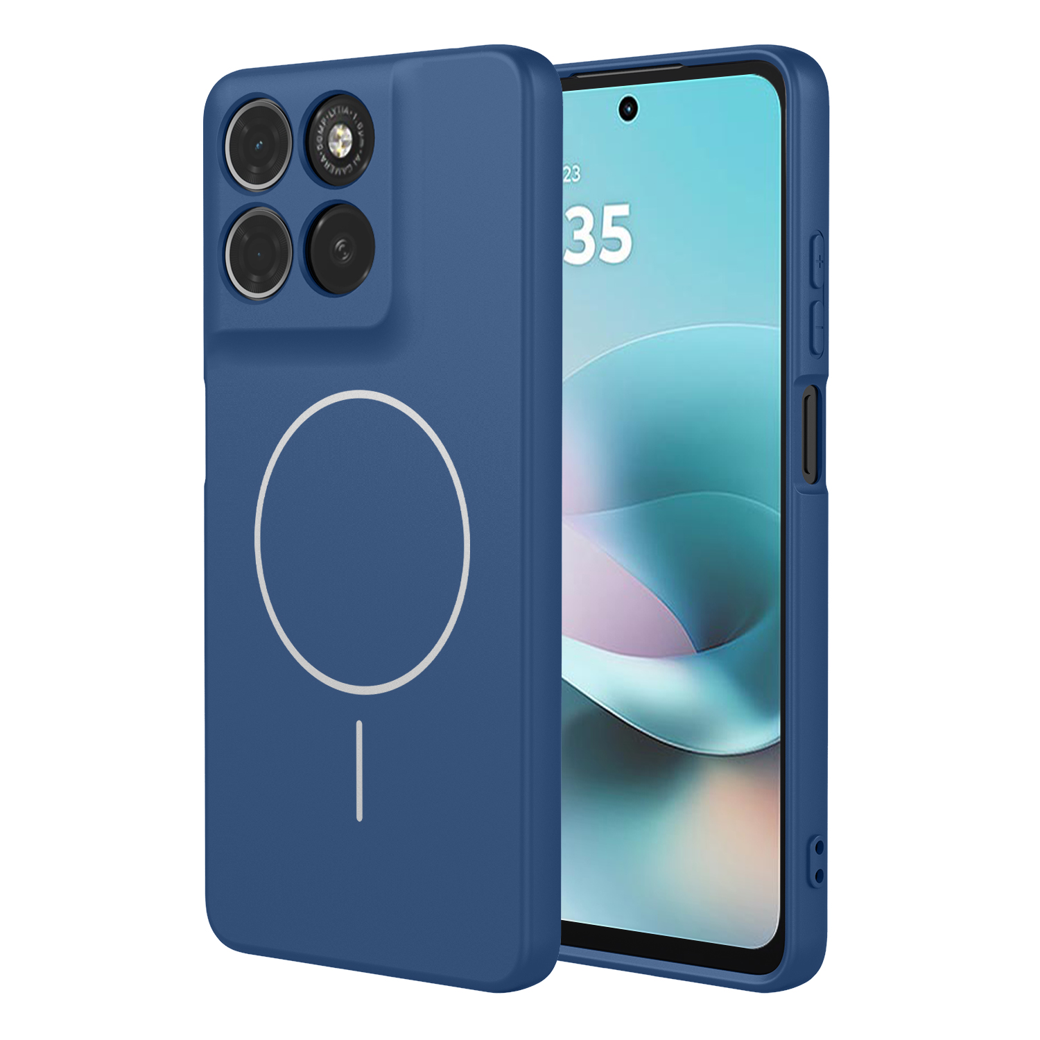 For Motorola Moto G67 Power 5G  /  G57 Power 5G Magnetic Case Anti Drop Soft TPU Phone Back Cover - Blue
