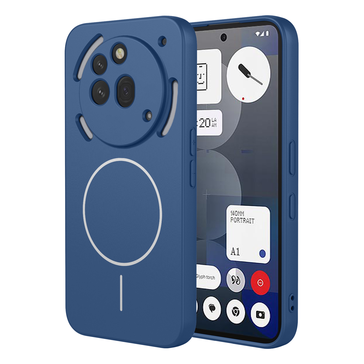 For Nothing Phone (3a) Pro Magnetic Case Anti Drop Soft TPU Phone Back Cover - Blue
