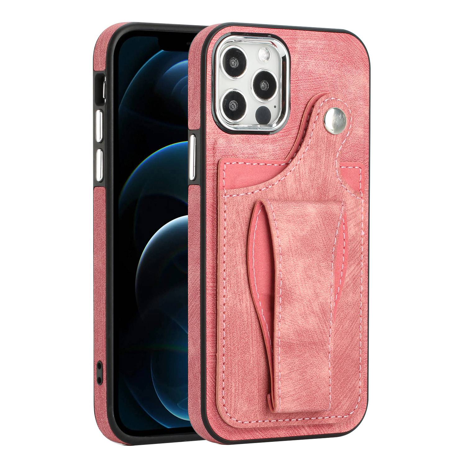 

Для Iphone 12 Pro Max 6,7 -дюймовый Ротационный Кик. - Розовый, iPhone 12 Pro Max