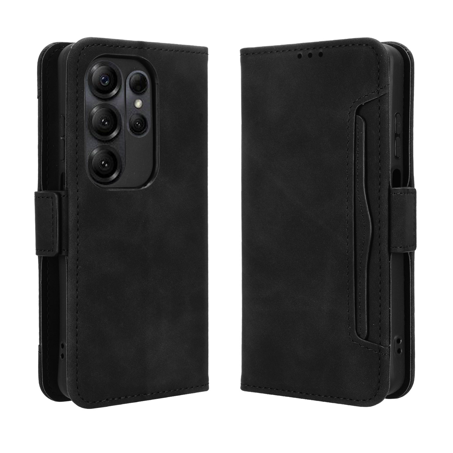 For Doogee Note 56X Leather Case Phone Wallet Cover with Multiple Card Slots - Black