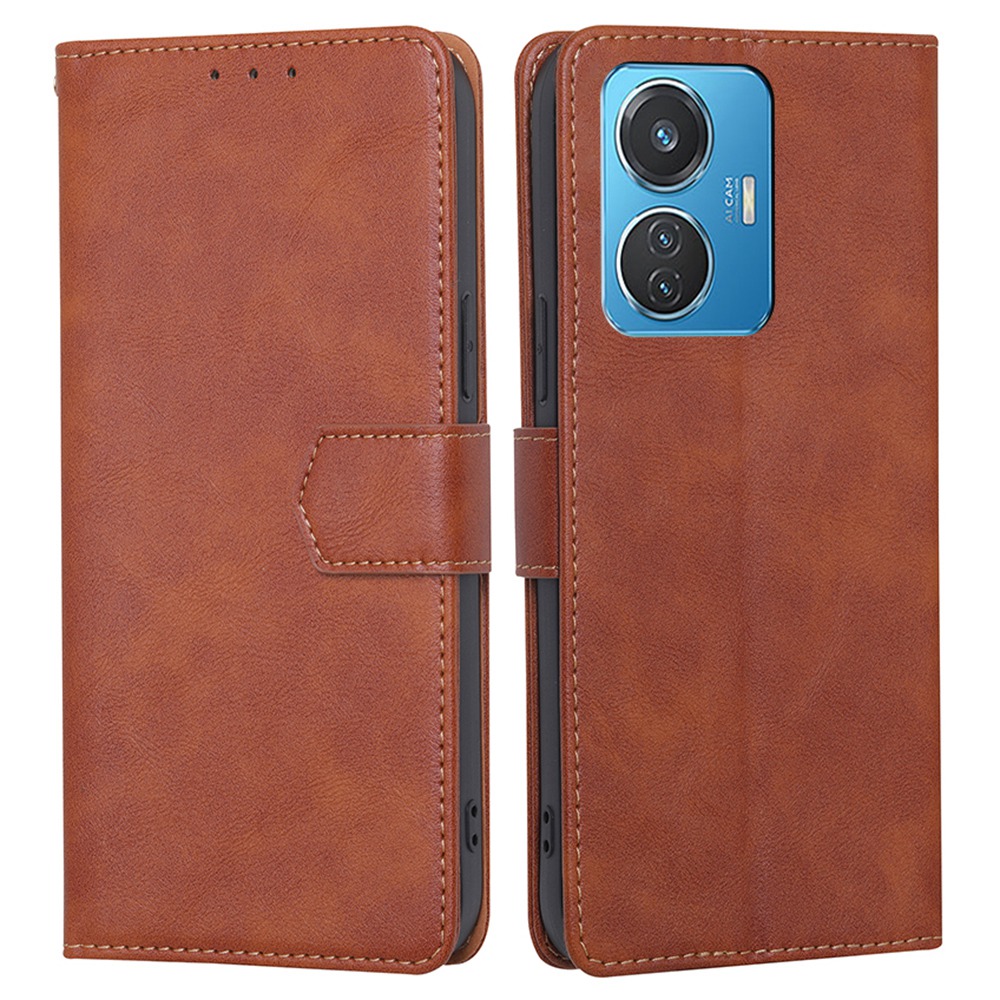 

Für Vivo Y55 4G Kuhlattentextur PU Leder Einstellbarer Stand Wallet Hülle RFID Blockierende Magnetverschluss Schutzabdeckung - Braun, vivo Y55 4G
