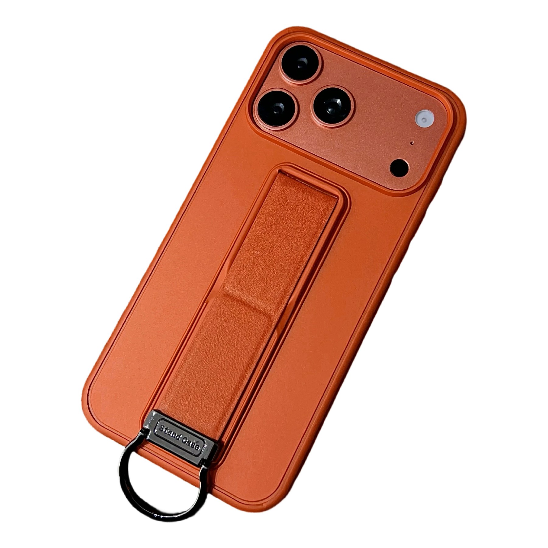 For iPhone 17 Pro Max Case with Kickstand  /  D-Ring Holder TPU PC Phone Back Cover - Brown