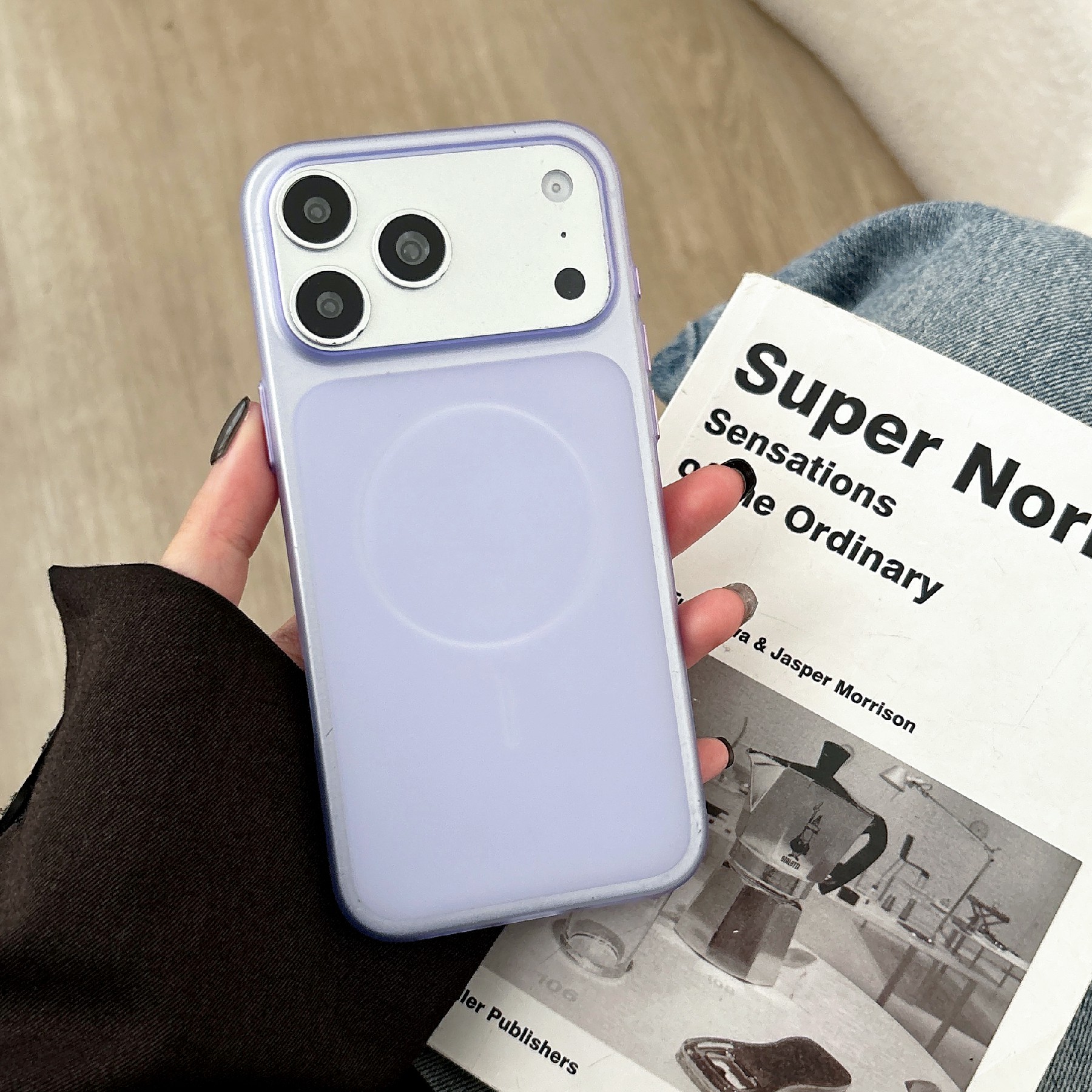 For iPhone 17 Pro Max Magnetic Phone Case Soft Touch Anti Fingerprint PC Shockproof Cover Compatible with MagSafe - Lavender Purple
