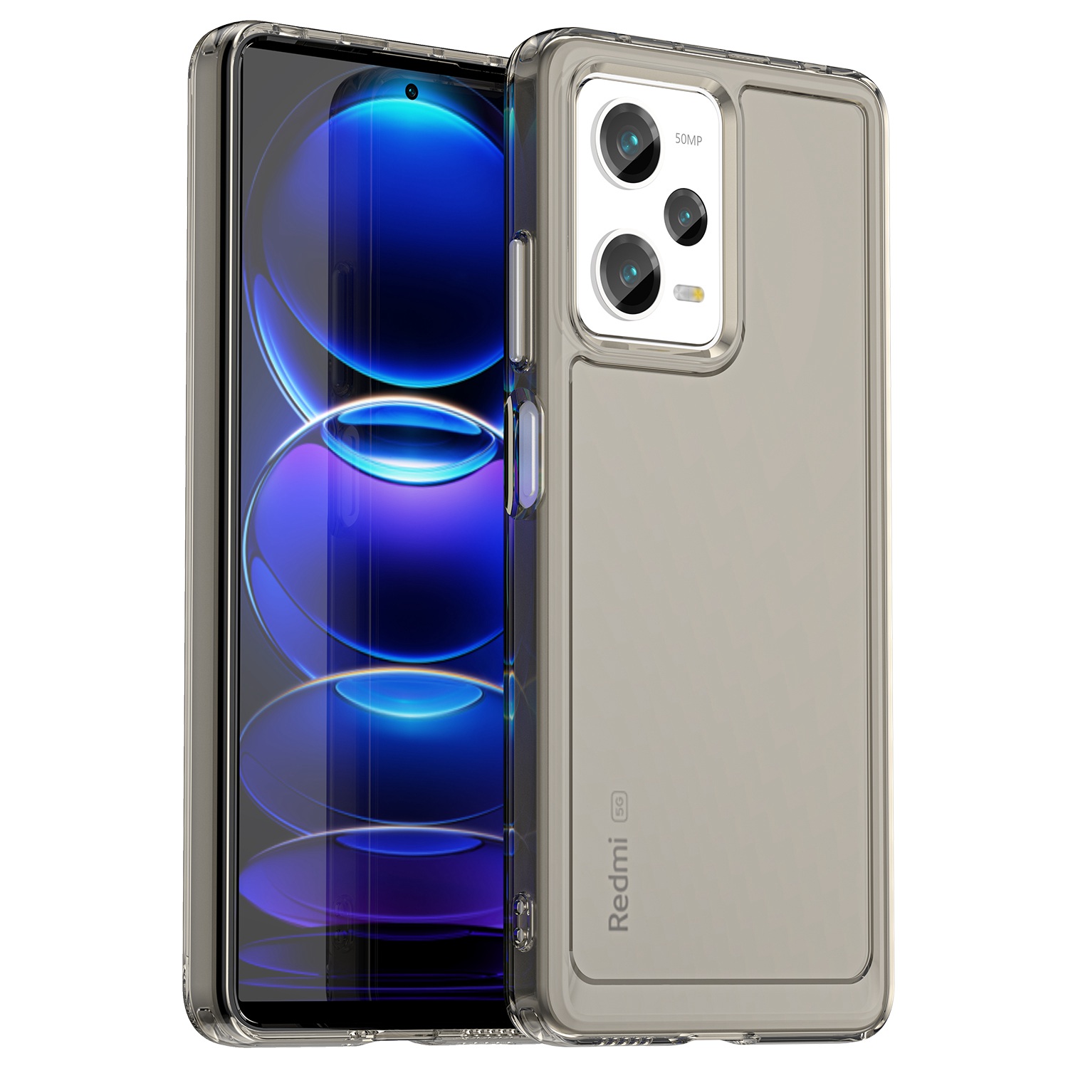 

Für Xiaomi Redmi Note 12 Pro 5G Candy Series Drop-proof TPU Phone Case Airbag Ecke Schutz Zurück - Transparent Grau, Xiaomi Redmi Note 12 Pro 5G