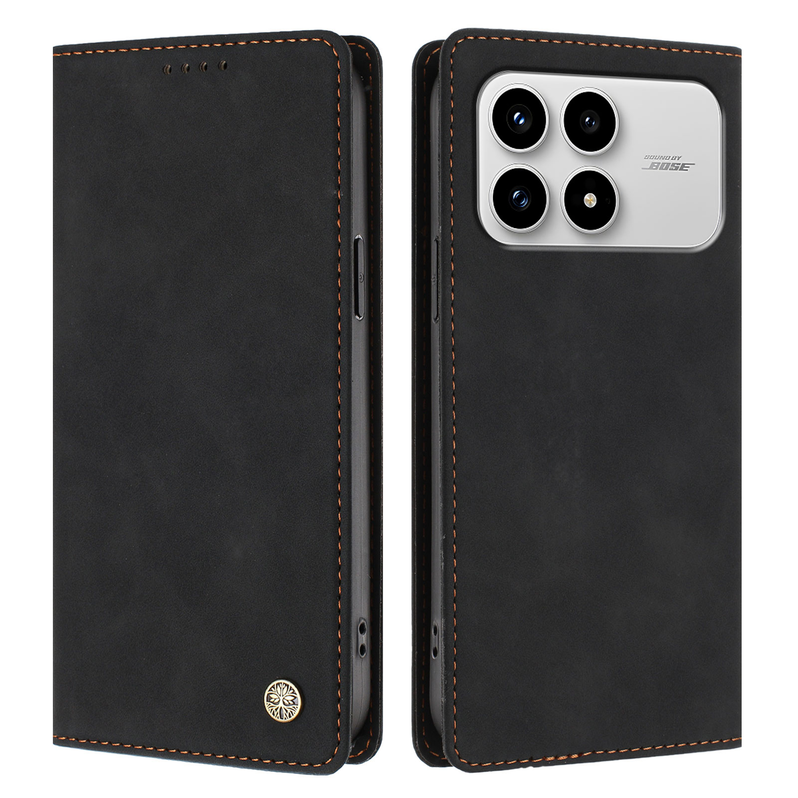 For Xiaomi Redmi K90 5G / Xiaomi Poco F8 Pro Case HX RFID Blocking Wallet Stand Leather Flip Phone Cover - Black