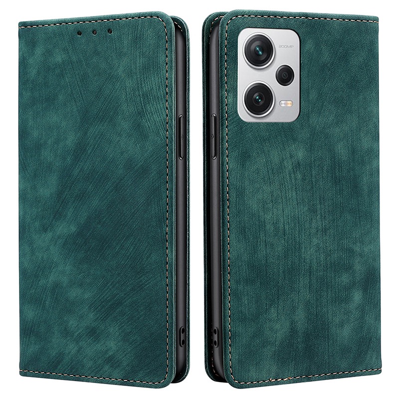 

Rfid-blockierungsbrieftaschenhülle Für Xiaomi Redmi Note 12 Pro+ 5G, Standfunktion Anti-kratzer PU Leder Magnetic Telefon Flip Cover - Grün, Xiaomi Redmi Note 12 Pro+ 5G