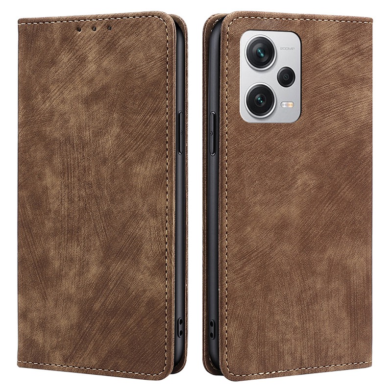 

Rfid-blockierungsbrieftaschenhülle Für Xiaomi Redmi Note 12 Pro+ 5G, Standfunktion Anti-kratzer PU Leder Magnetic Telefon Flip Cover - Braun, Xiaomi Redmi Note 12 Pro+ 5G