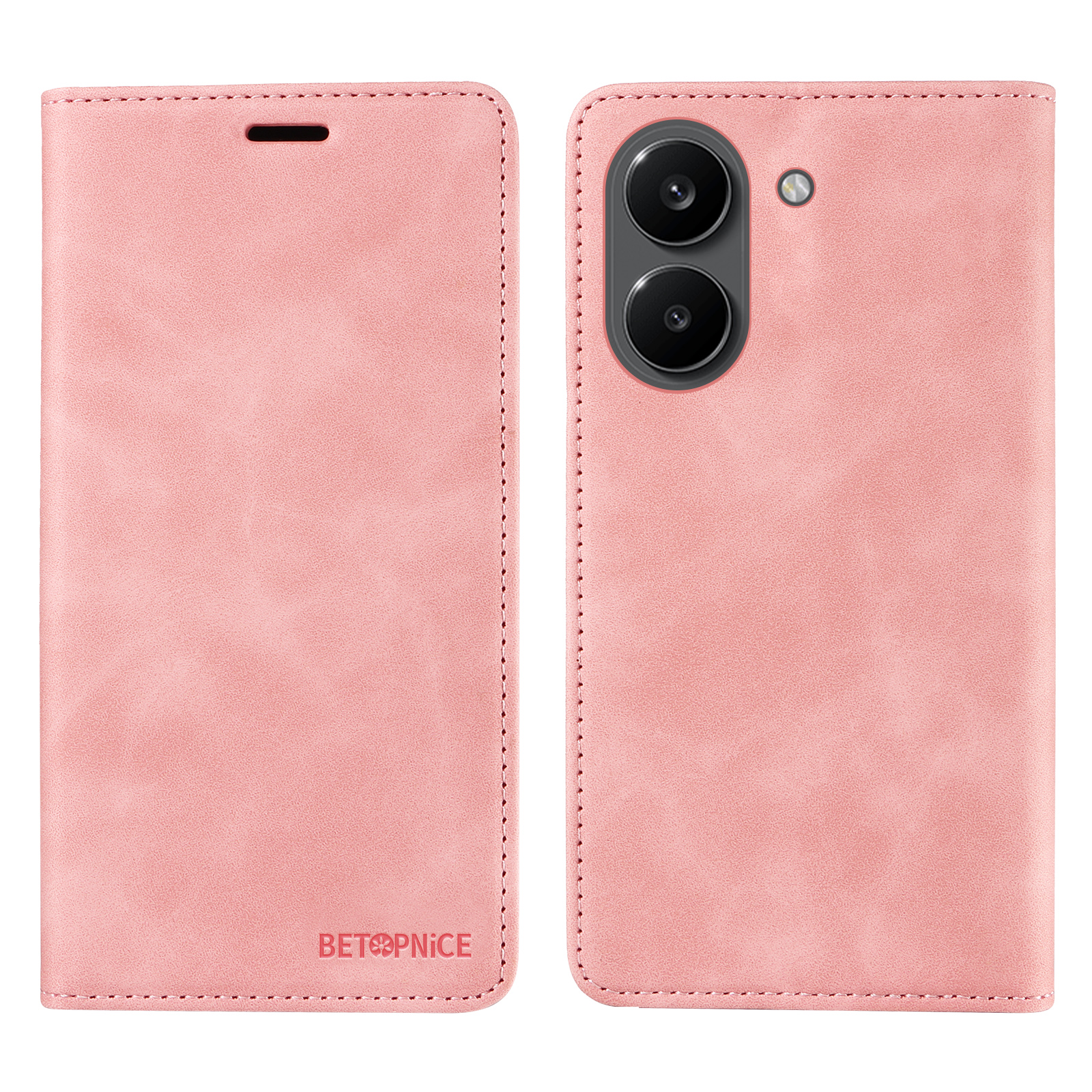 BETOPNICE For Xiaomi Poco X8 Pro 5G / Xiaomi Redmi Turbo 5 5G Case  Magnetic Closure RFID Blocking Wallet Stand Leather Phone Cover - Pink
