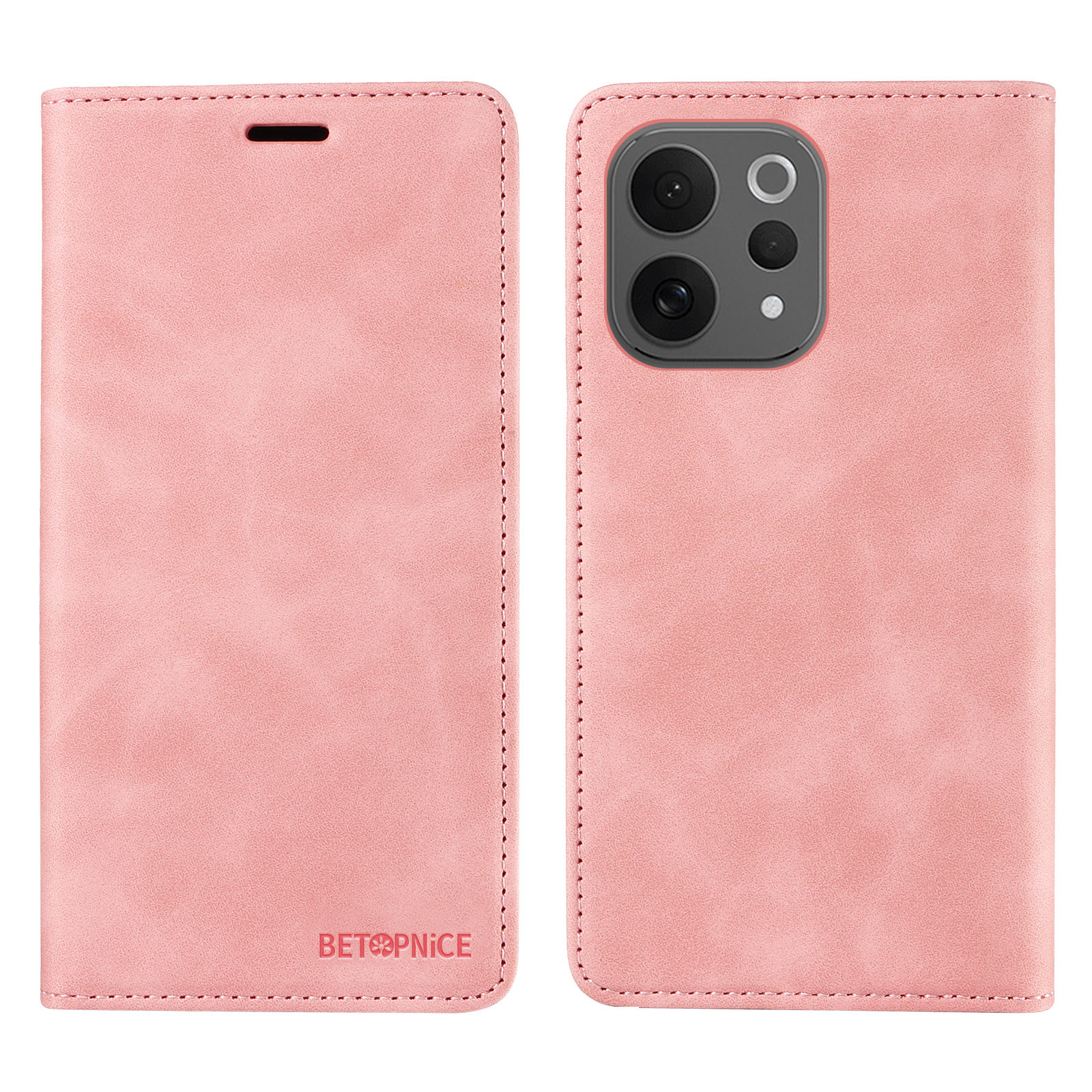 BETOPNICE For vivo S50 5G / vivo V70 5G Case  Magnetic Closure RFID Blocking Wallet Stand Leather Phone Cover - Pink