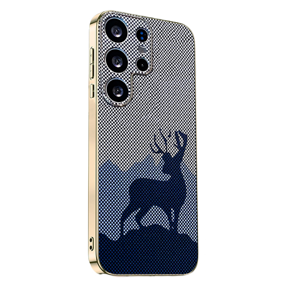 For Samsung Galaxy S25 Ultra Case Lucky Deer PC + TPU Electroplating Phone Cover - Dark Blue