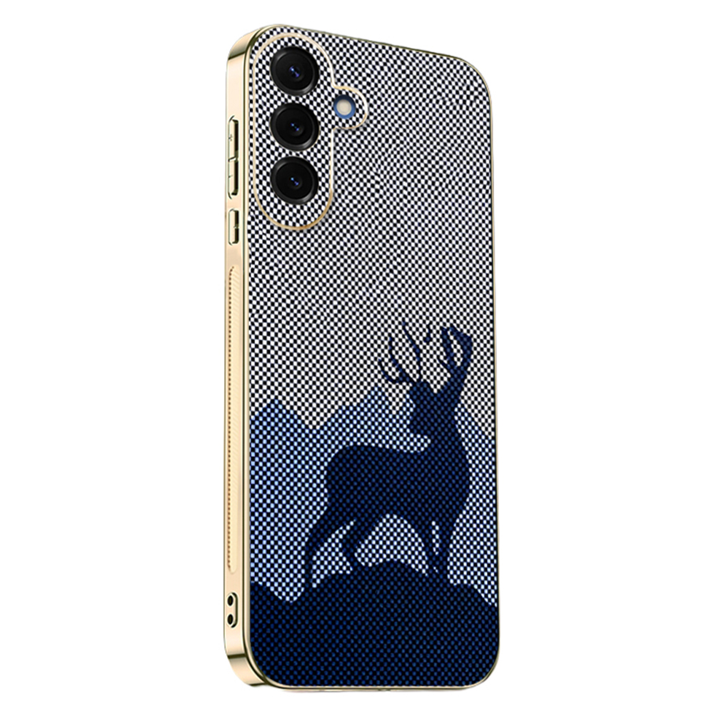 For Samsung Galaxy S25 FE Case Lucky Deer PC + TPU Electroplating Phone Cover - Dark Blue