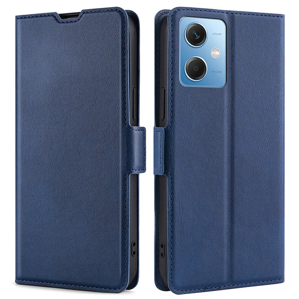 

Für Xiaomi Redmi Note 12 5G Kartenschlitz Design Ultra-slim-pu-lederabdeckung Horizontaler Stand Inner TPU Telefonhülle - Blau, Xiaomi Redmi Note 12 5G (China)