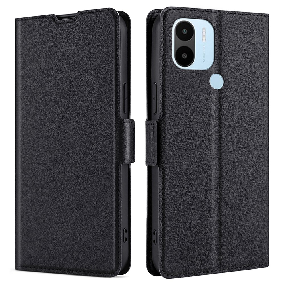 

Für Xiaomi Redmi A1+ 4G Card Slot Design Full Protection Ultra-slim Folio Flip PU Leder Cover Ständer Inner TPU Telefon Hülle - Schwarz, Xiaomi Redmi A1+ 4G