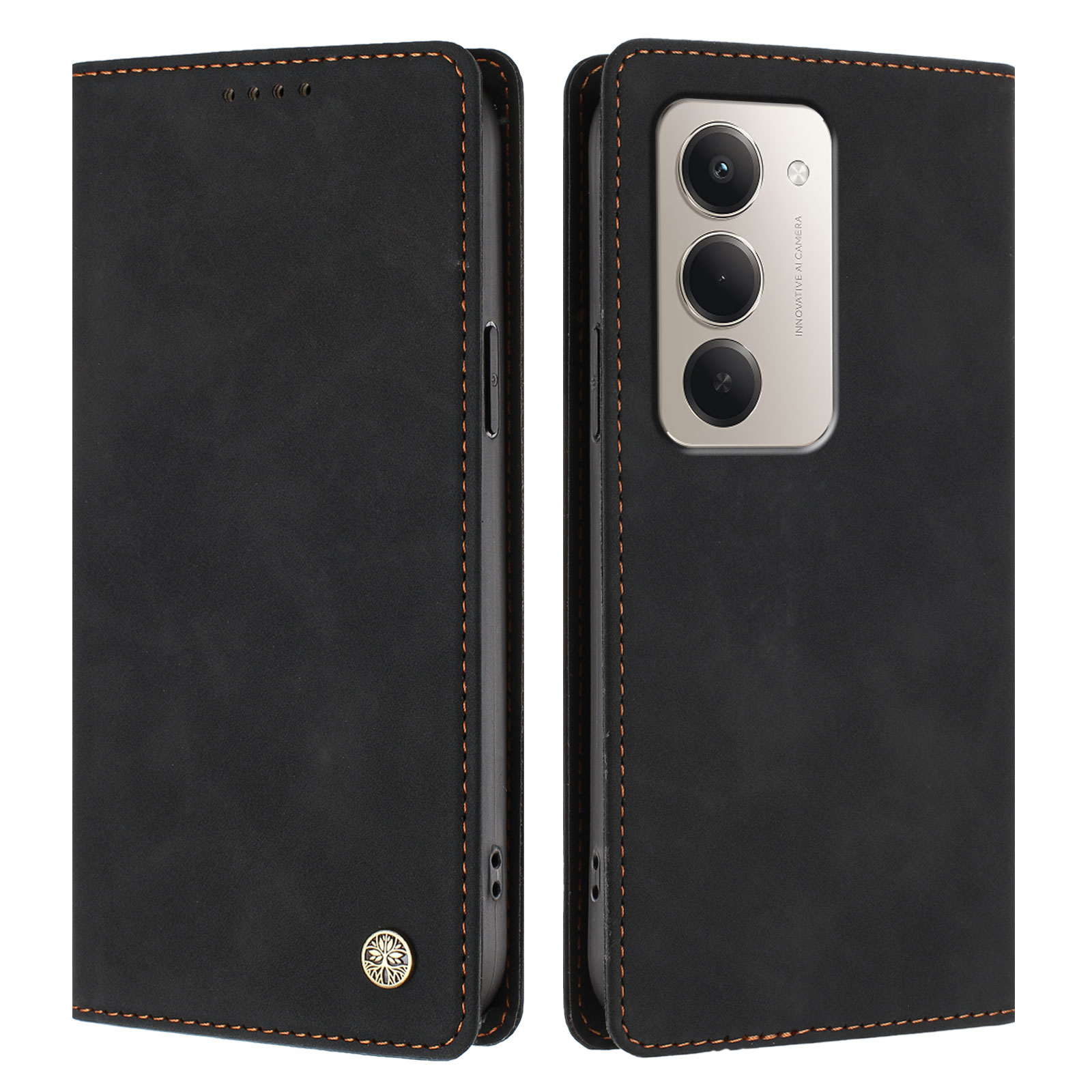 For Xiaomi Redmi 15 4G (EU) (171mm) / Xiaomi Redmi 15 5G (EU) (171mm) Case HX RFID Blocking Wallet Stand Leather Flip Phone Cover - Black