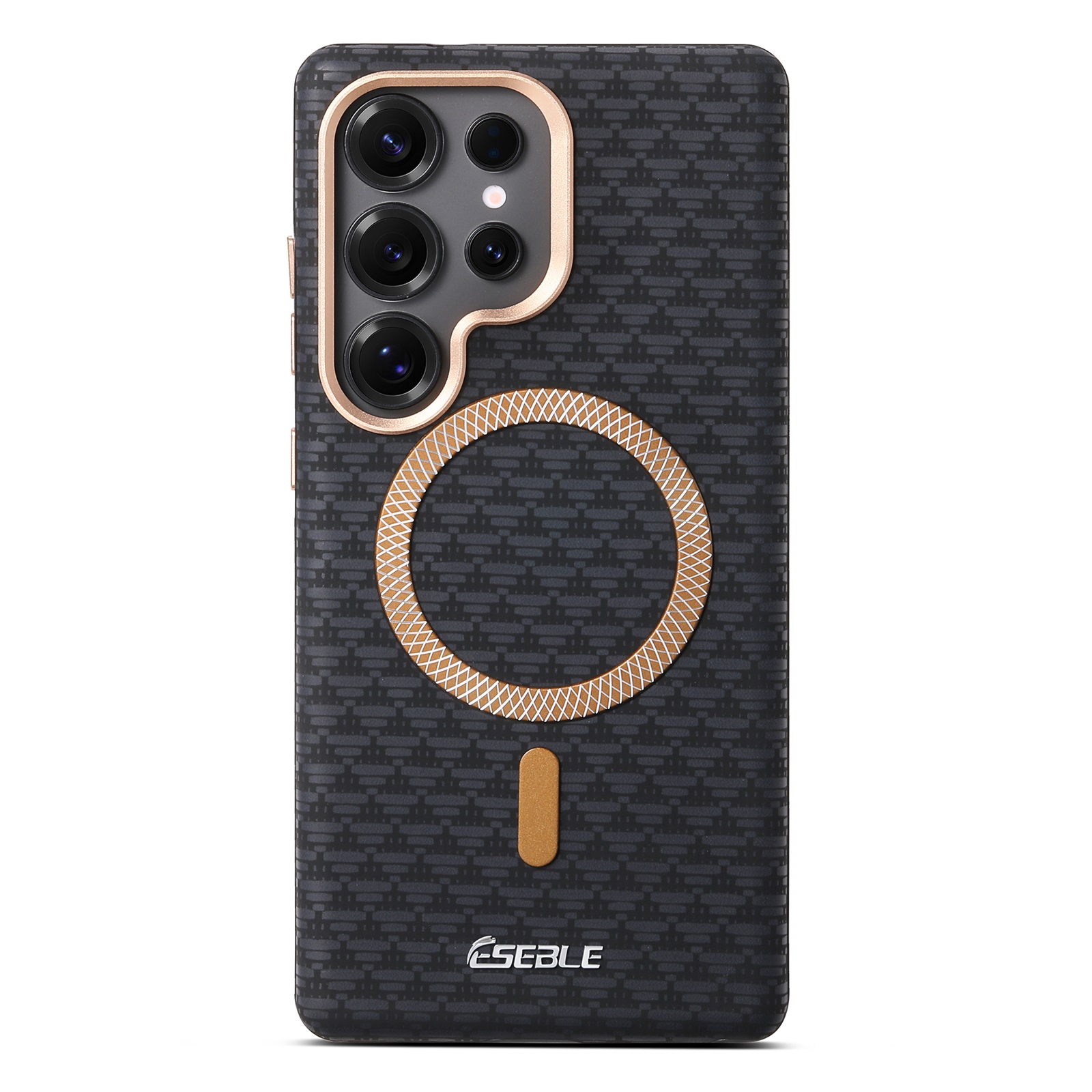 ESEBLE For Samsung Galaxy S26 Ultra Magnetic Case TPU + PU Leather Phone Cover - Black