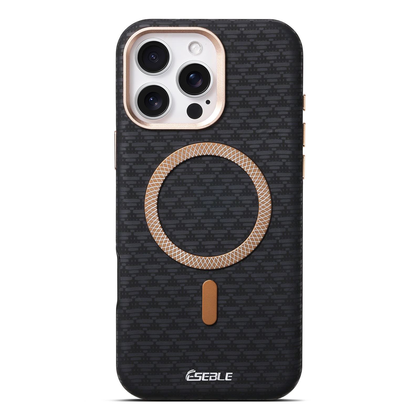 ESEBLE For iPhone 16 Pro Magnetic Case TPU + PU Leather Phone Cover Compatible with Magsafe - Black