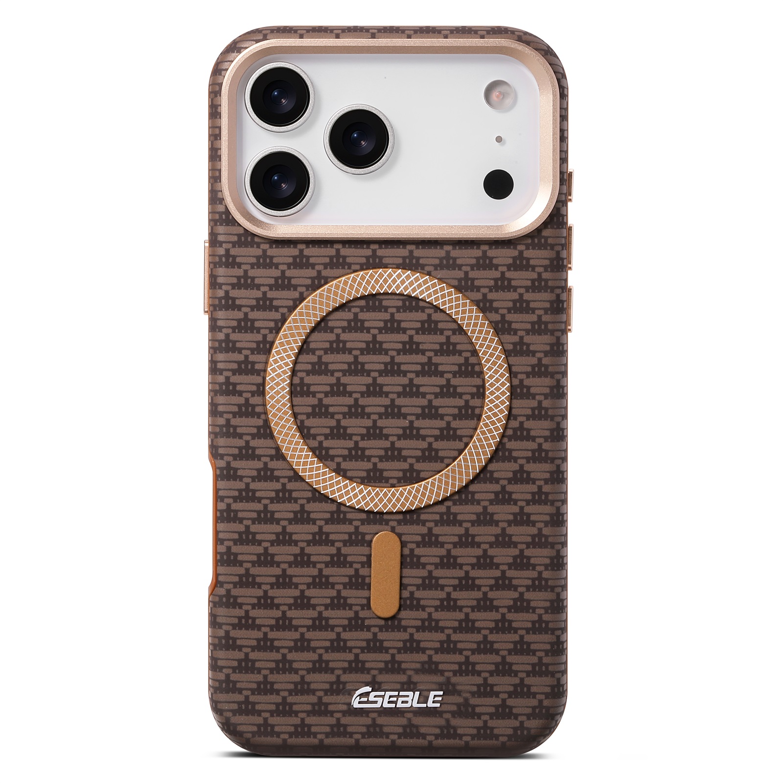 ESEBLE For iPhone 17 Pro Max Magnetic Case TPU + PU Leather Phone Cover Compatible with Magsafe - Dark Brown