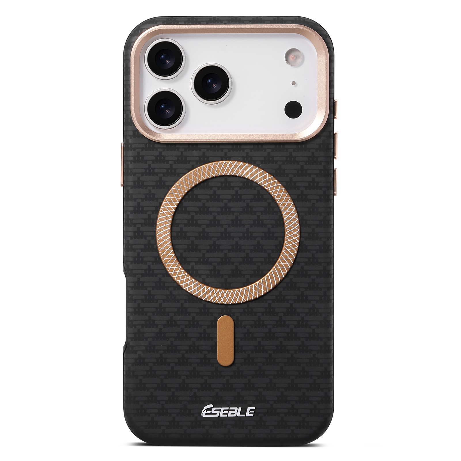 ESEBLE For iPhone 17 Pro Max Magnetic Case TPU + PU Leather Phone Cover Compatible with Magsafe - Black