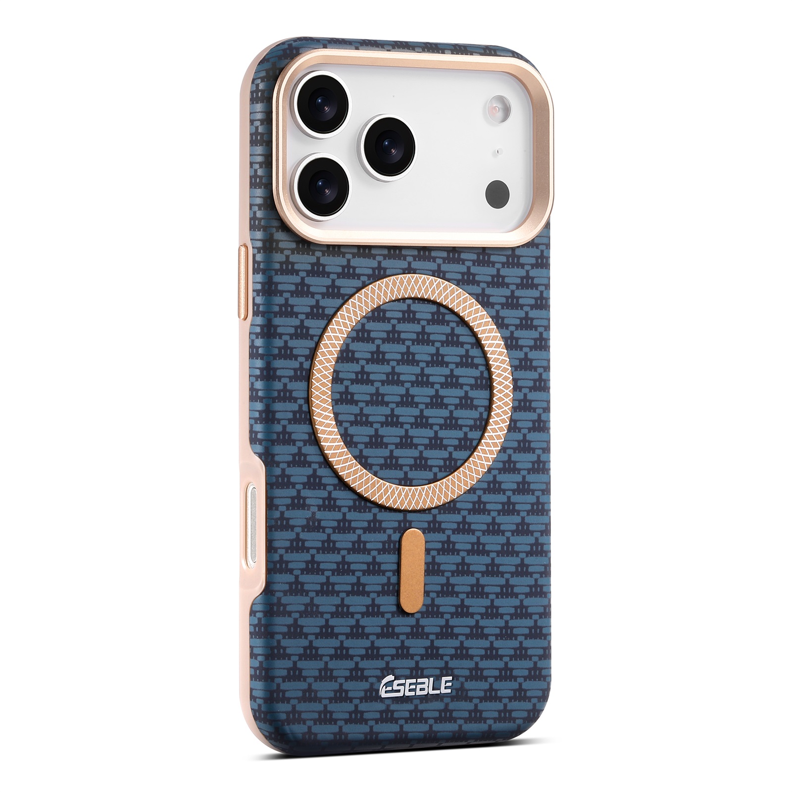 ESEBLE For iPhone 17 Pro Magnetic Case TPU + PU Leather Phone Cover Compatible with Magsafe - Sapphire