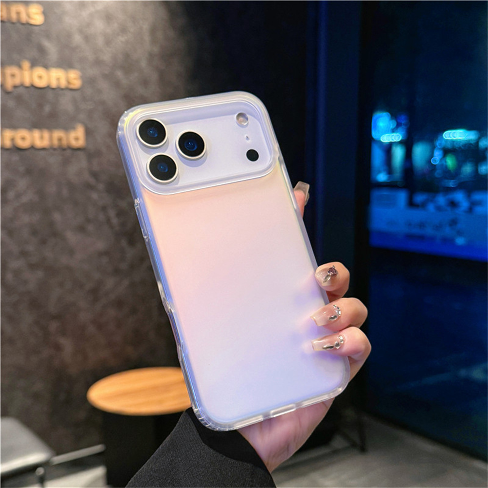 For iPhone 17 Pro Max Case TPU + PC Laser Gradient Color Changing Phone Cover - Matte Surface