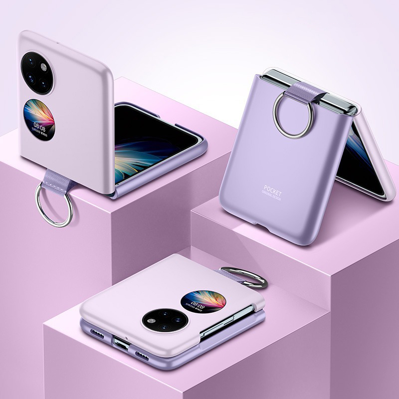 

Für Huawei P50 -tasche / Pocket S 4G Sink-touch PC Phone Case Ringhalter All-inclusive-faltabdeckung - Violett, Huawei P50 Pocket