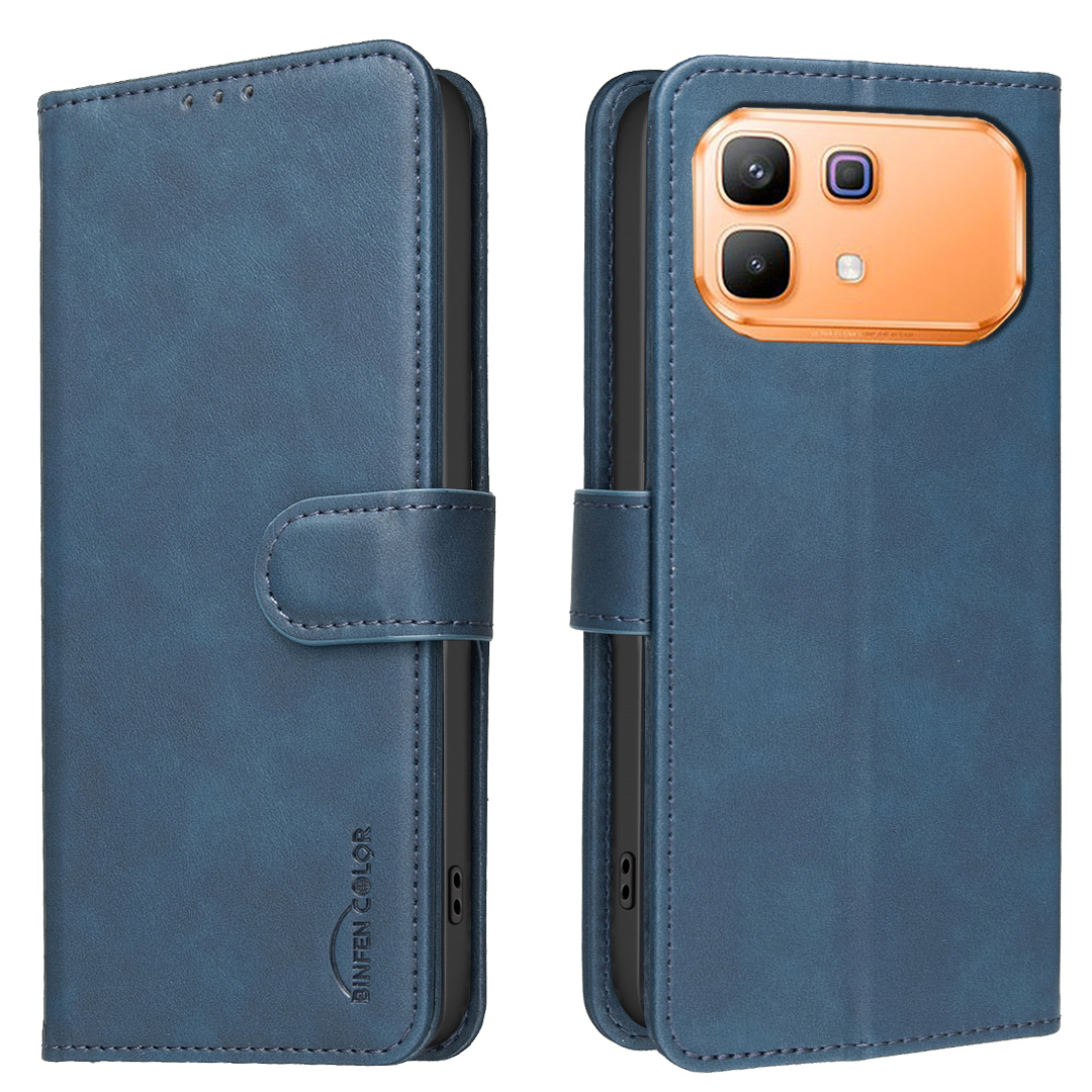 BINFEN COLOR For Infinix Note 60 Pro 5G / Infinix Note 60 5G  BF37 Case RFID Blocking Wallet Stand Leather Phone Cover - Blue