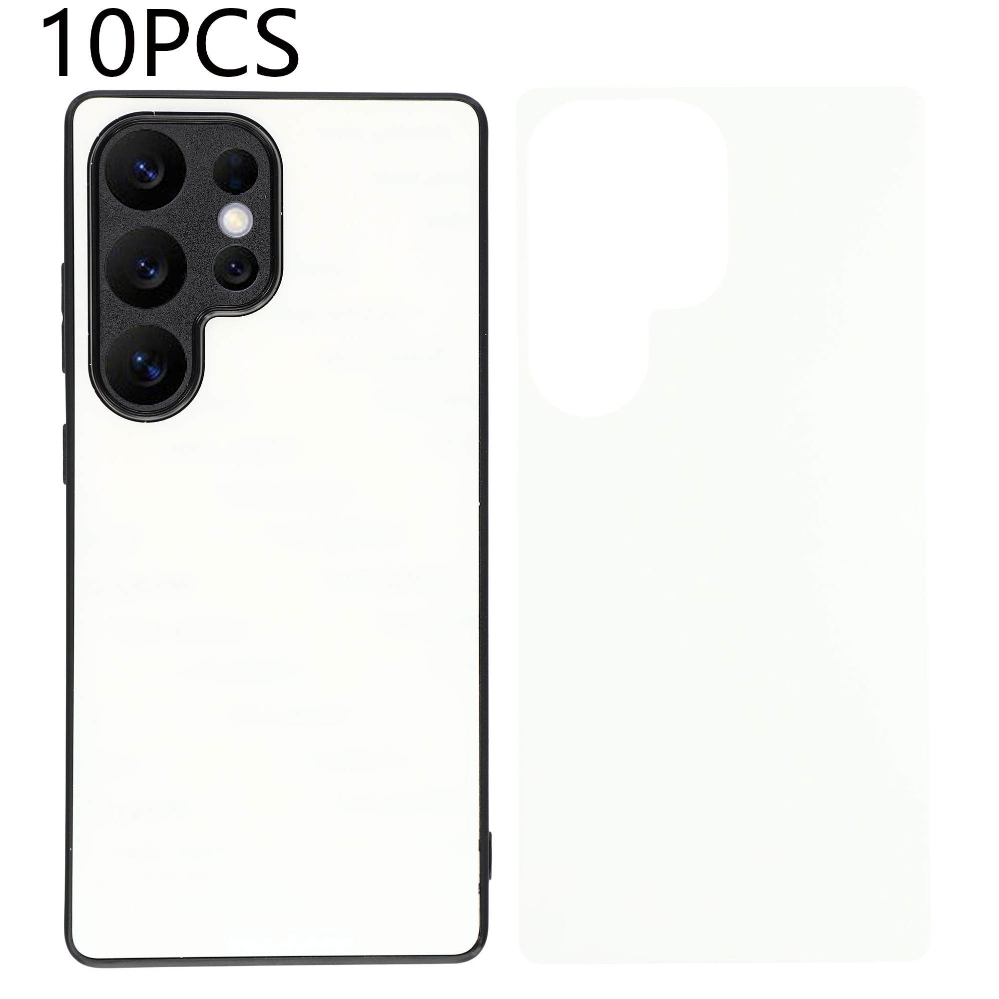 10Pcs for Samsung Galaxy S26 Ultra Case TPU + PC Heat Transfer Printing DIY Phone Cover with Matte PET Film - White