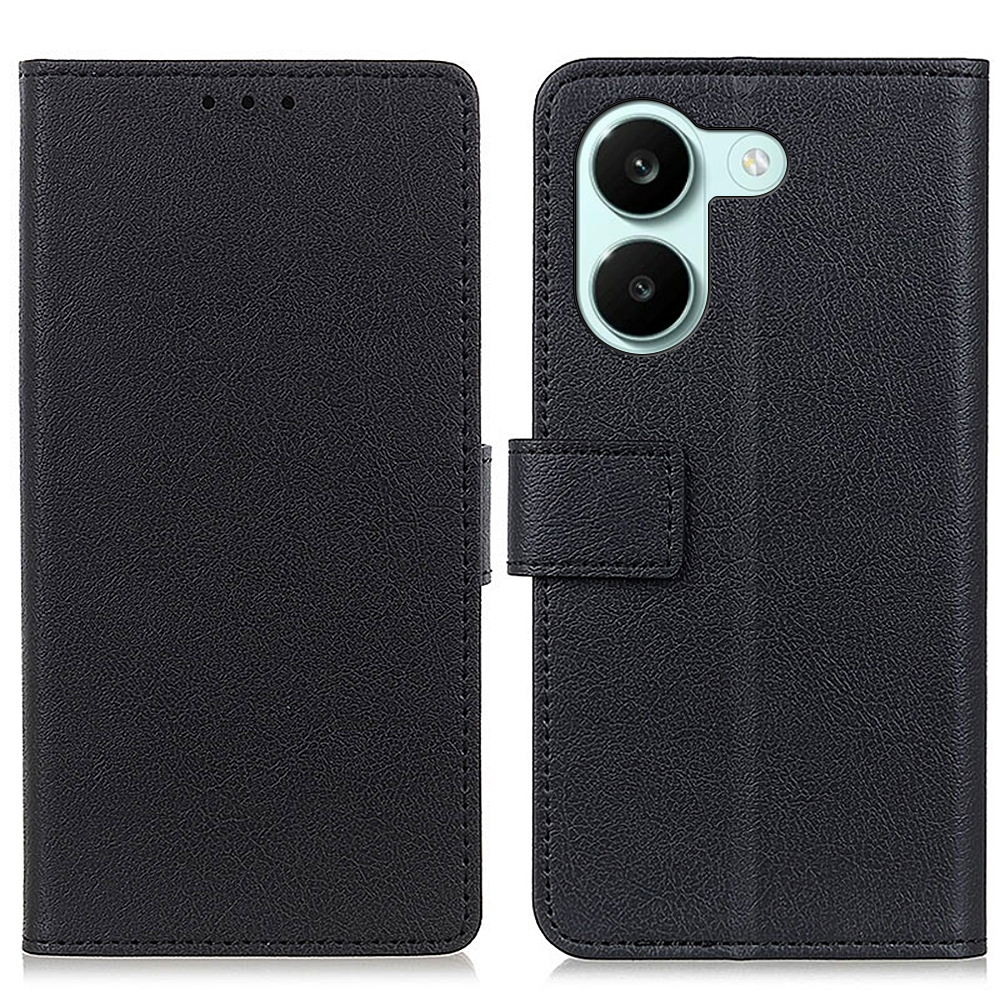 For Xiaomi Poco X8 Pro 5G / Redmi Turbo 5 5G Case PU Leather Stand Wallet Phone Cover - Black