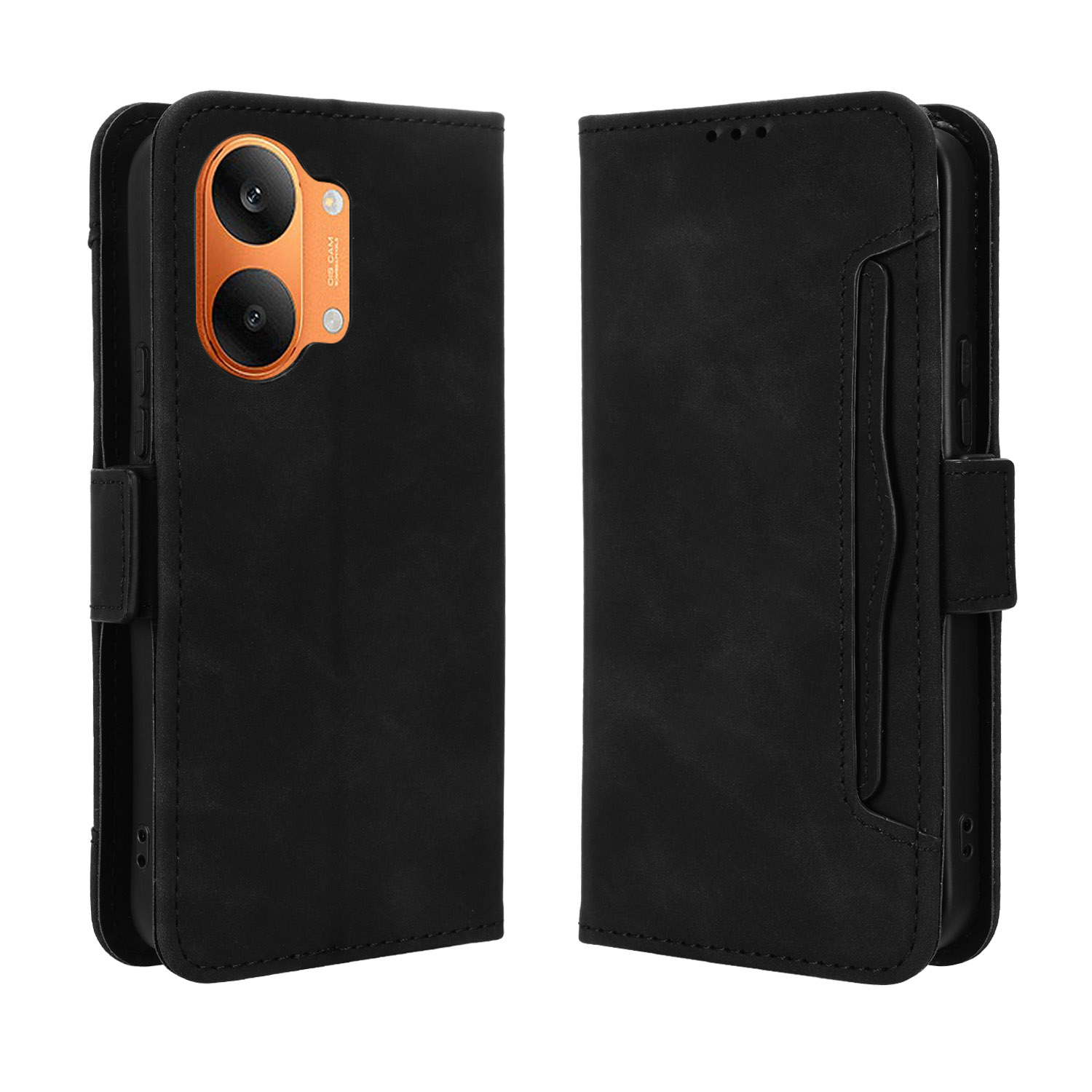 For Xiaomi Redmi Turbo 5 Max 5G / Xiaomi Poco X8 Pro Max 5G Leather Case Phone Wallet Cover with Multiple Card Slots - Black