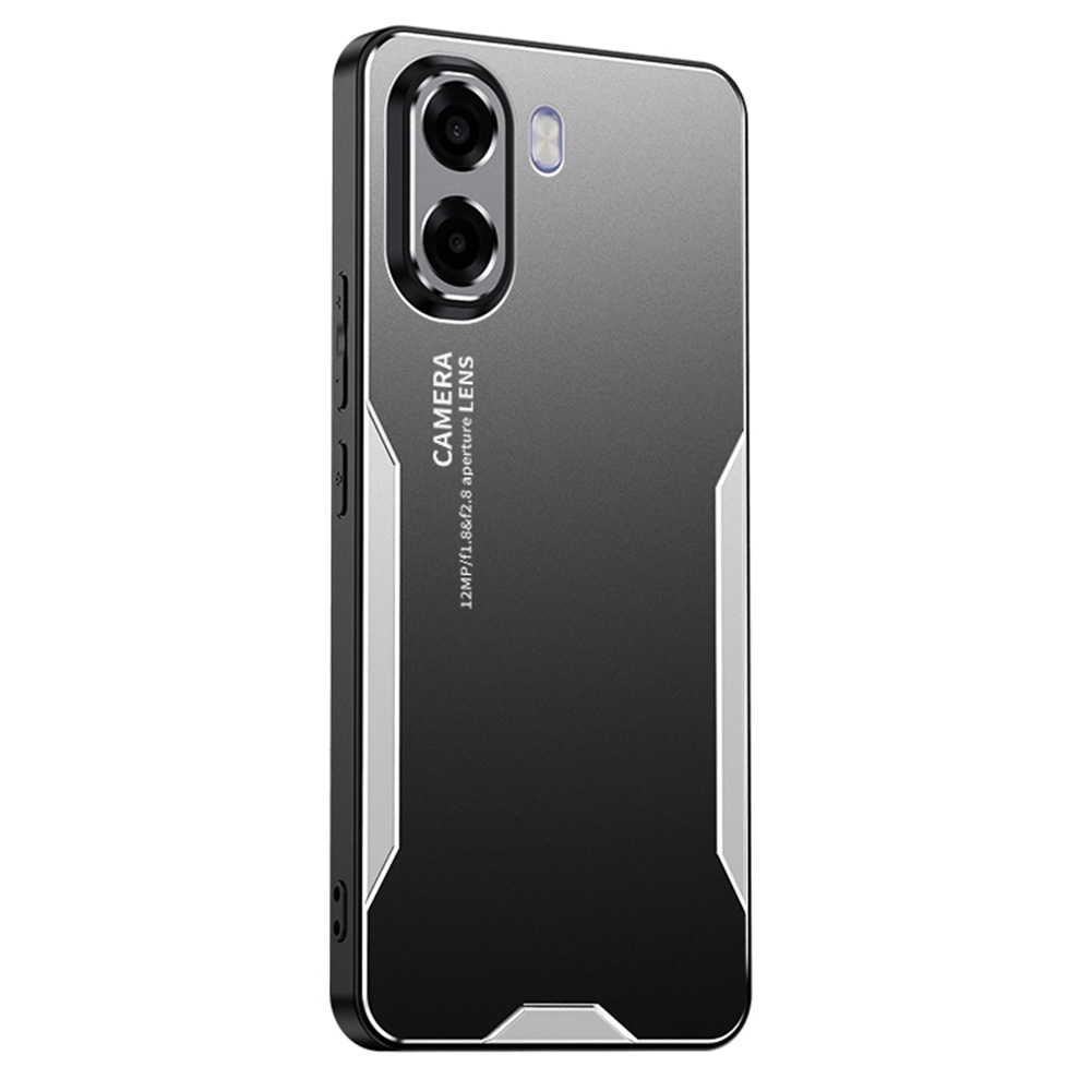 For Oppo A6x 4G  /  A6x 5G (India) Phone Case Aluminium Alloy TPU PC Back Cover - Silver