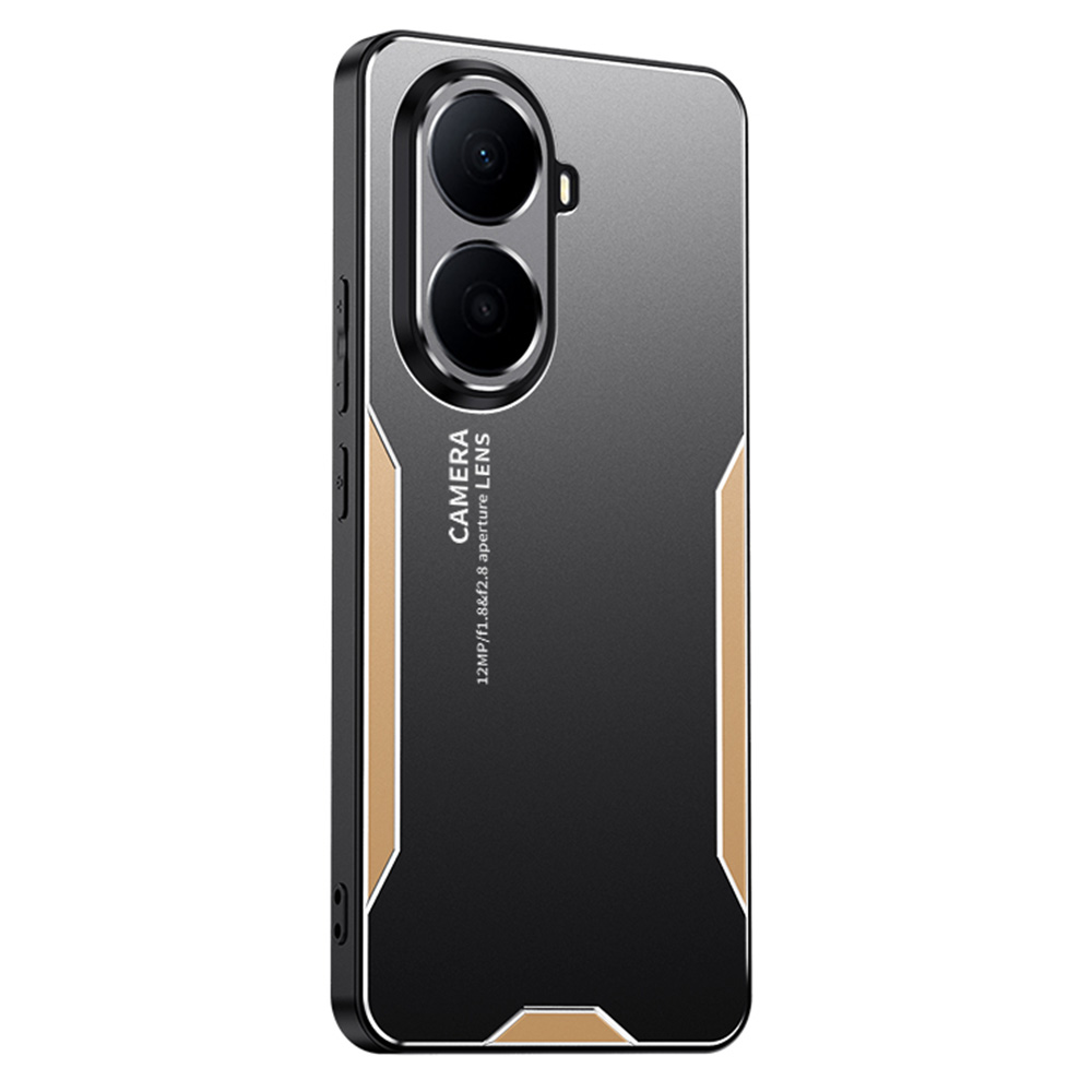 For Wiko Hi Enjoy 80 Plus 5G Phone Case Aluminium Alloy TPU PC Back Cover - Gold