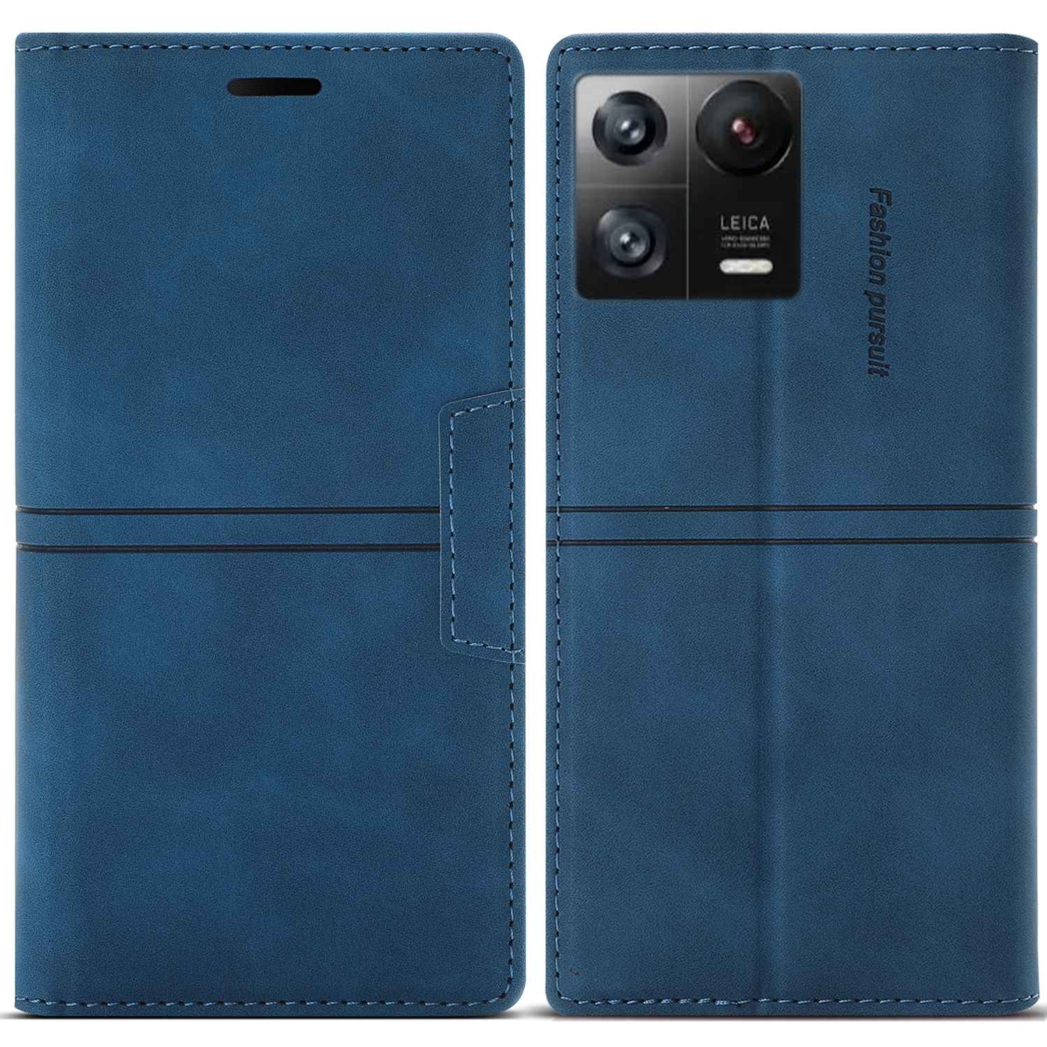 

Für Xiaomi 13 Pro 5G PU Leder Magnetisch Automatisch Absorbiert - Blau, Xiaomi 13 Pro 5G